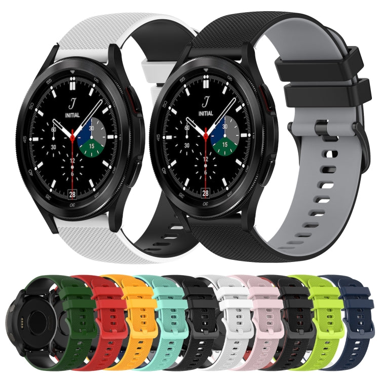 20mm Checkered Two-Color Silicone Watch Band, For Samsung  Galaxy Watch4 Classic 46mm, For Samsung Galaxy Watch3 41mm