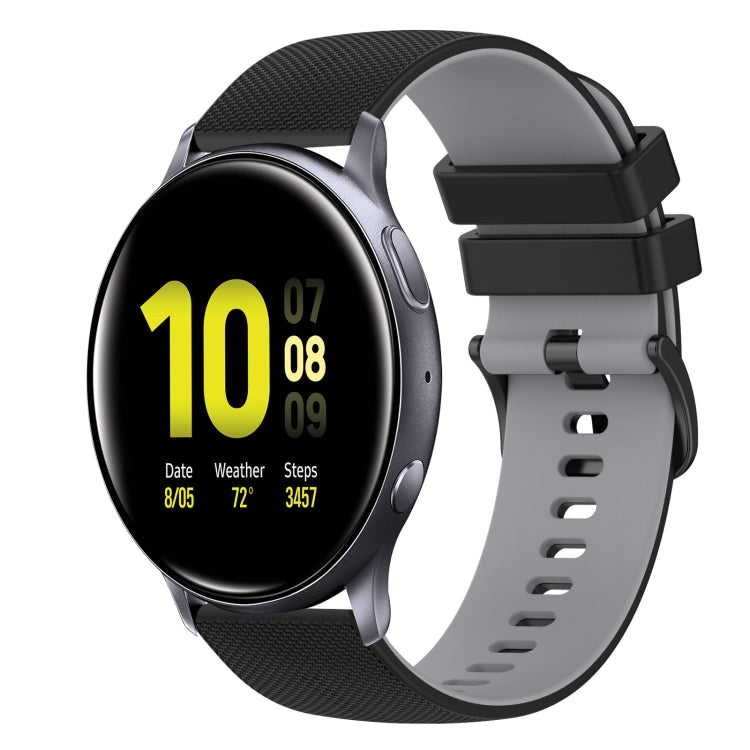 20mm Checkered Two-Color Silicone Watch Band, For Samsung Galaxy Watch Active2 40mm, For Samsung Galaxy Watch Active2 44mm