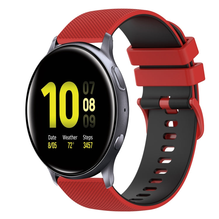 20mm Checkered Two-Color Silicone Watch Band, For Samsung Galaxy Watch Active2 40mm, For Samsung Galaxy Watch Active2 44mm