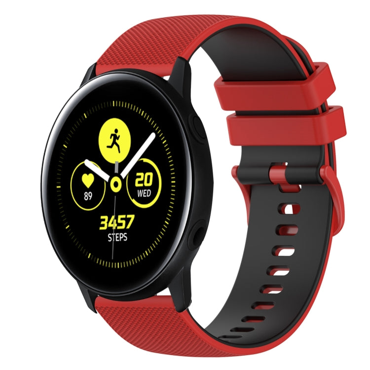 20mm Checkered Two-Color Silicone Watch Band, For Samsung Galaxy Watch Active2 40mm, For Samsung Galaxy Watch Active2 44mm