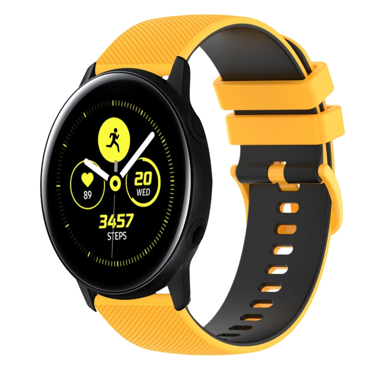 20mm Checkered Two-Color Silicone Watch Band, For Samsung Galaxy Watch Active2 40mm, For Samsung Galaxy Watch Active2 44mm