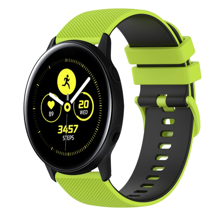 20mm Checkered Two-Color Silicone Watch Band, For Samsung Galaxy Watch Active2 40mm, For Samsung Galaxy Watch Active2 44mm