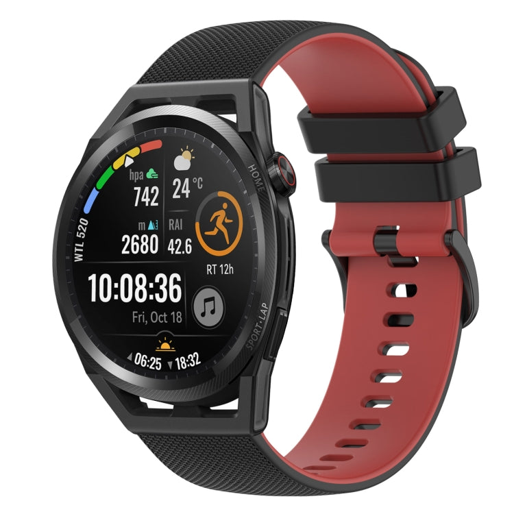 22mm Checkered Two-Color Silicone Watch Band, For Huawei Watch GT Runner, For Huawei Watch 3