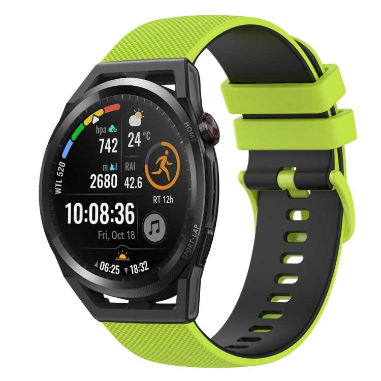 22mm Checkered Two-Color Silicone Watch Band, For Huawei Watch GT Runner, For Huawei Watch 3