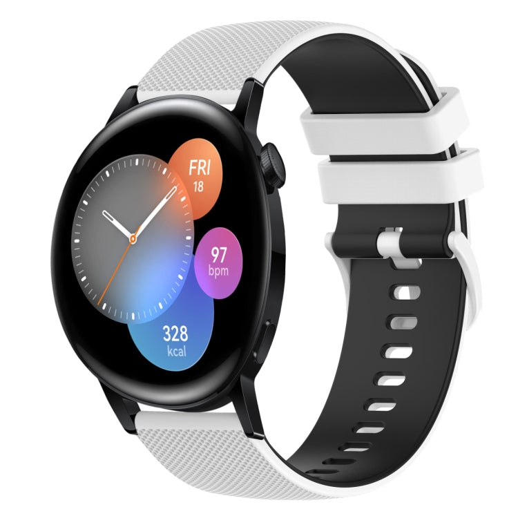 22mm Checkered Two-Color Silicone Watch Band, For Huawei Watch GT Runner, For Huawei Watch 3