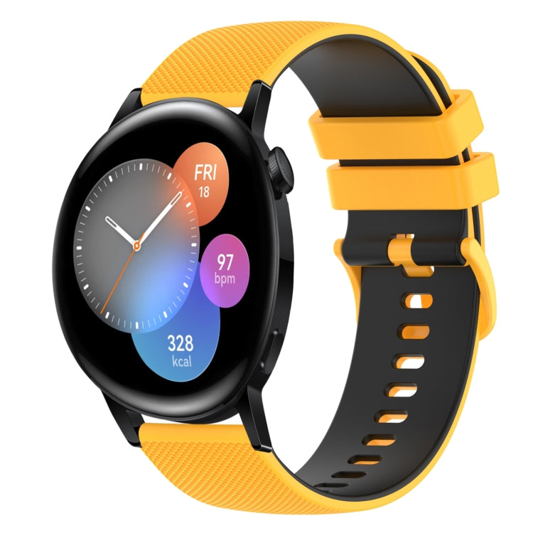 22mm Checkered Two-Color Silicone Watch Band, For Huawei Watch GT Runner, For Huawei Watch 3