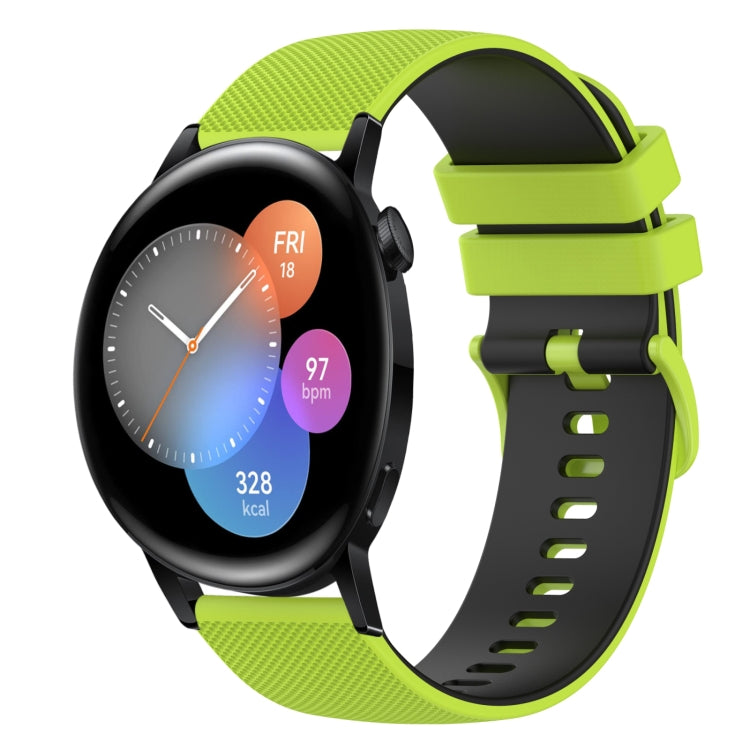 22mm Checkered Two-Color Silicone Watch Band, For Huawei Watch GT Runner, For Huawei Watch 3