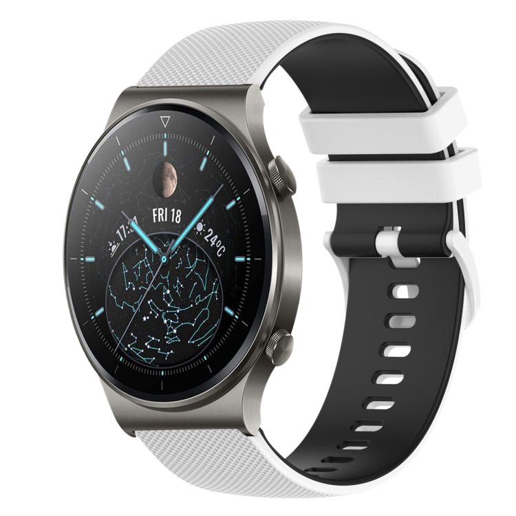 22mm Checkered Two-Color Silicone Watch Band, For Huawei Watch 3 Pro, For Huawei GT2 Pro