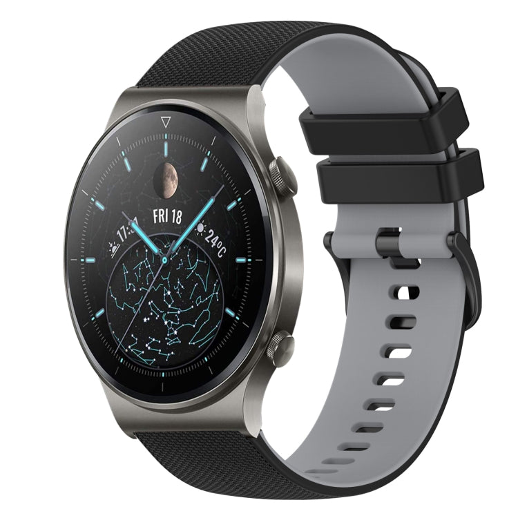 22mm Checkered Two-Color Silicone Watch Band, For Huawei Watch 3 Pro, For Huawei GT2 Pro