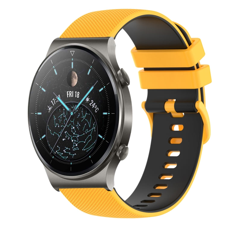 22mm Checkered Two-Color Silicone Watch Band, For Huawei Watch 3 Pro, For Huawei GT2 Pro