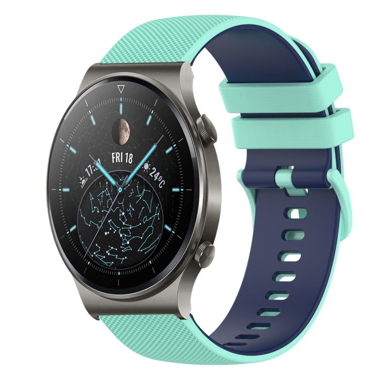 22mm Checkered Two-Color Silicone Watch Band, For Huawei Watch 3 Pro, For Huawei GT2 Pro