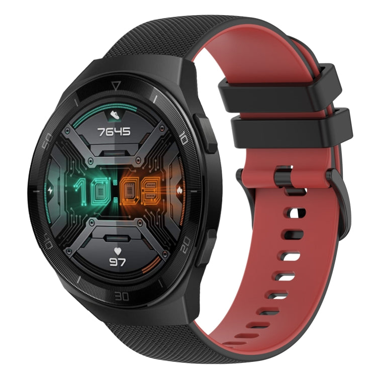 22mm Checkered Two-Color Silicone Watch Band, For Huawei Watch GT 2E, For Huawei GT2 46mm