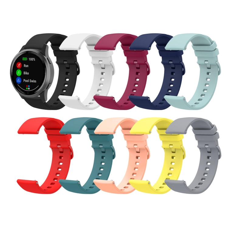 20mm Solid Color Soft Silicone Watch Band, For Garmin Venu SQ, For Garmin Vivomove 3