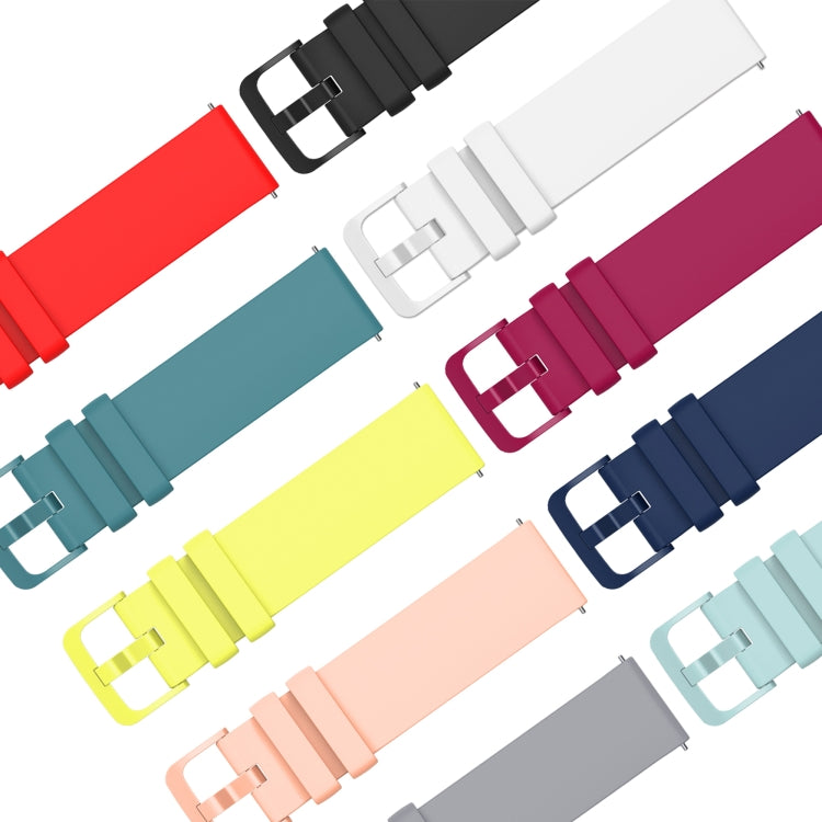 20mm Solid Color Soft Silicone Watch Band, For Garmin Venu SQ, For Garmin Vivomove 3