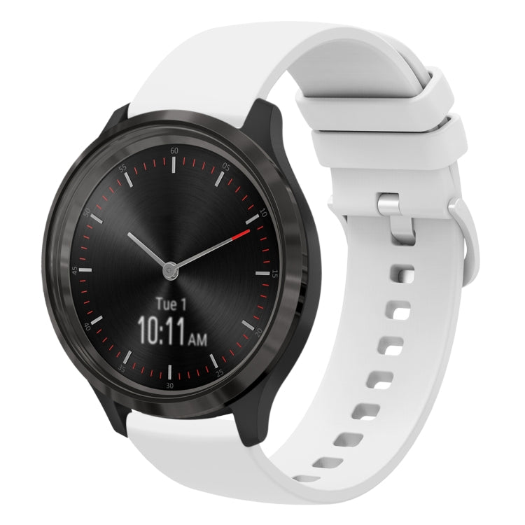 20mm Solid Color Soft Silicone Watch Band, For Garmin Venu SQ, For Garmin Vivomove 3