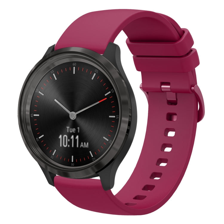 20mm Solid Color Soft Silicone Watch Band, For Garmin Venu SQ, For Garmin Vivomove 3