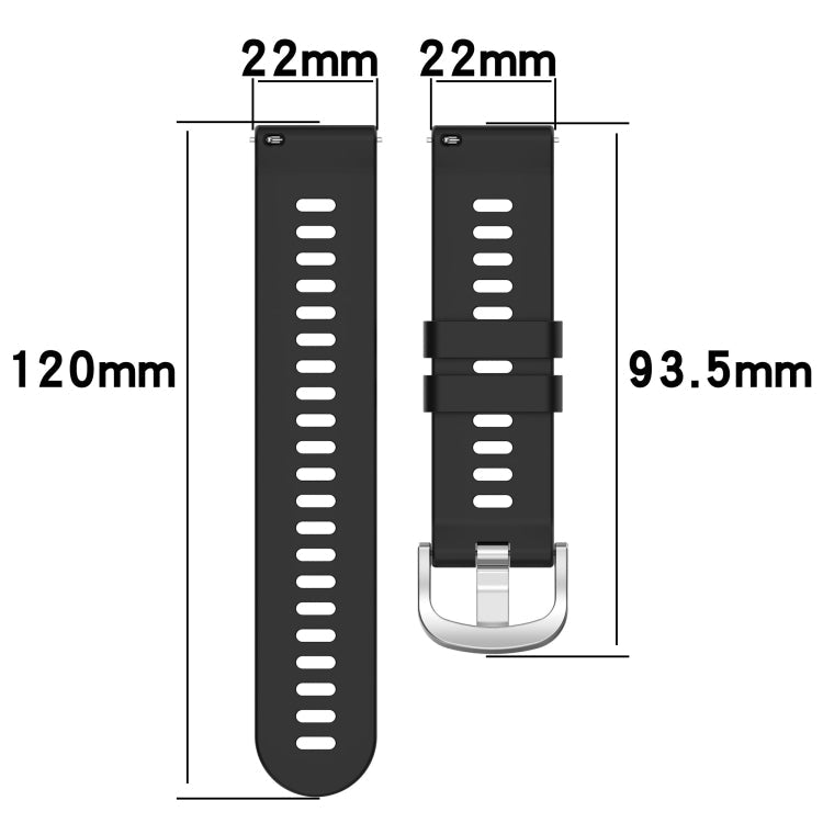 22mm Solid Color Soft Silicone Watch Band, For Samsung Galaxy Watch3 45mm, For Samsung Galaxy Watch 46mm