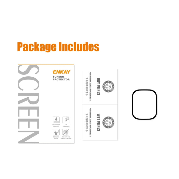 For Apple Watch Ultra 1 / 2 / 3 49mm ENKAY 9H Full Cover Tempered Glass Watch Film, 1pcs, 2pcs, 5pcs, 10pcs