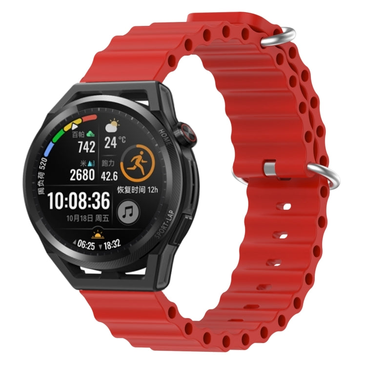 22mm Ocean Style Silicone Solid Color Watch Band, For Huawei Watch GT Runner, For Huawei Watch 3