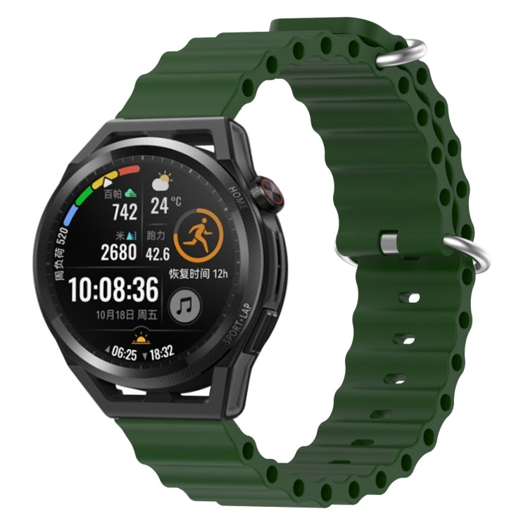 22mm Ocean Style Silicone Solid Color Watch Band, For Huawei Watch GT Runner, For Huawei Watch 3