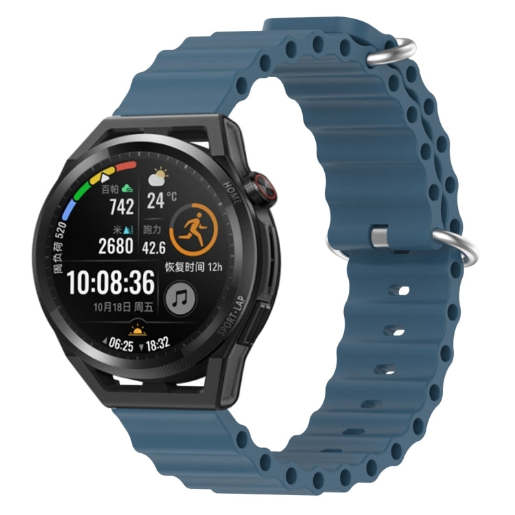 22mm Ocean Style Silicone Solid Color Watch Band, For Huawei Watch GT Runner, For Huawei Watch 3