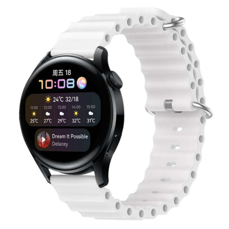 22mm Ocean Style Silicone Solid Color Watch Band, For Huawei Watch GT Runner, For Huawei Watch 3