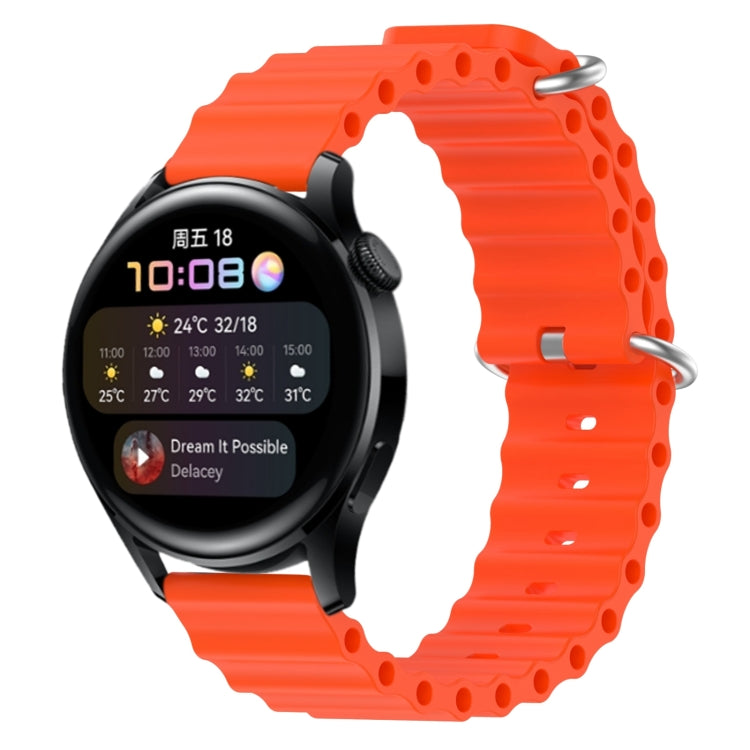 22mm Ocean Style Silicone Solid Color Watch Band, For Huawei Watch GT Runner, For Huawei Watch 3