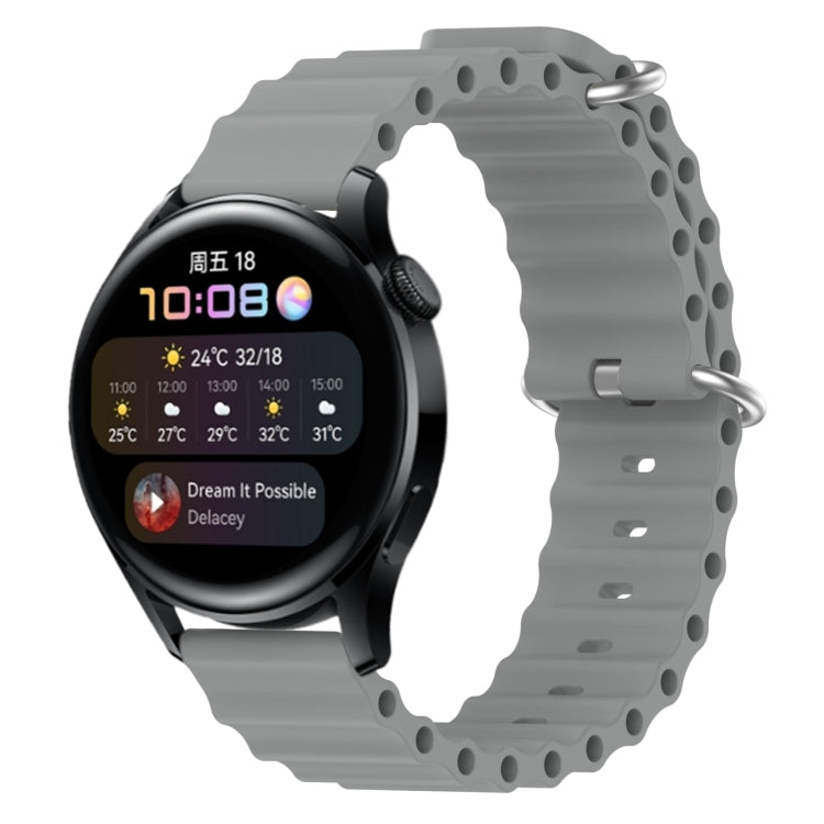 22mm Ocean Style Silicone Solid Color Watch Band, For Huawei Watch GT Runner, For Huawei Watch 3