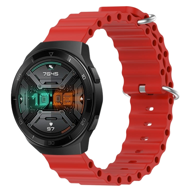 22mm Ocean Style Silicone Solid Color Watch Band, For Huawei Watch GT 2E, For Huawei GT2 46mm