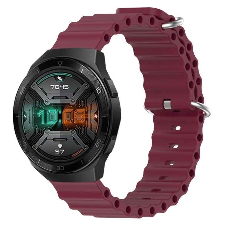 22mm Ocean Style Silicone Solid Color Watch Band, For Huawei Watch GT 2E, For Huawei GT2 46mm