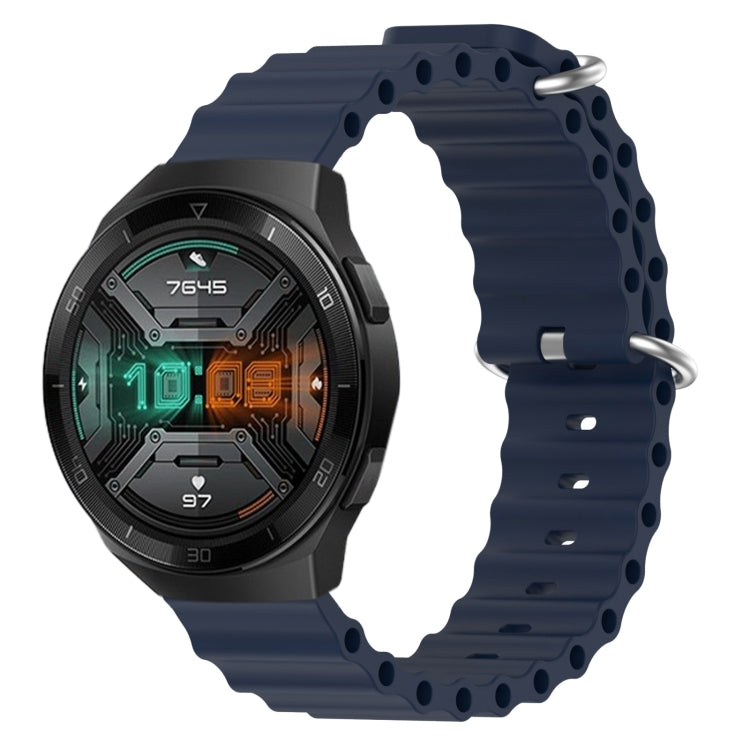 22mm Ocean Style Silicone Solid Color Watch Band, For Huawei Watch GT 2E, For Huawei GT2 46mm