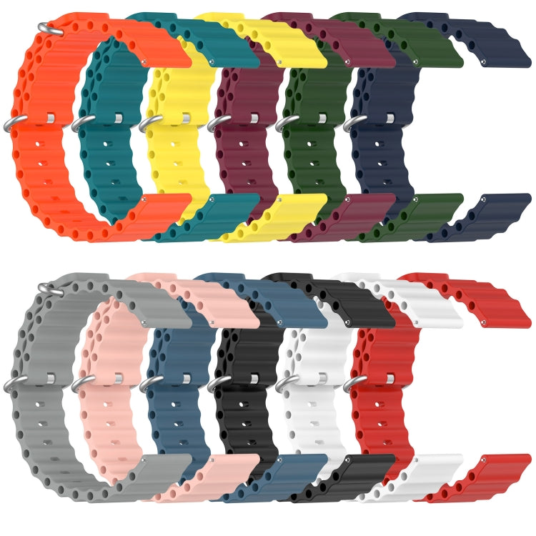 22mm Ocean Style Silicone Solid Color Watch Band, For Huawei Watch GT 2E, For Huawei GT2 46mm
