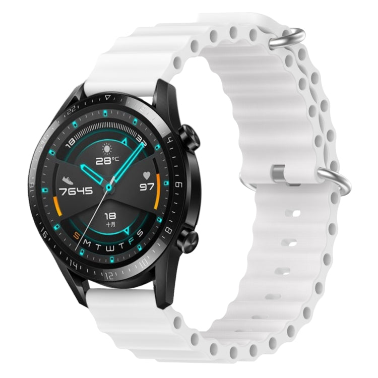 22mm Ocean Style Silicone Solid Color Watch Band, For Huawei Watch GT 2E, For Huawei GT2 46mm