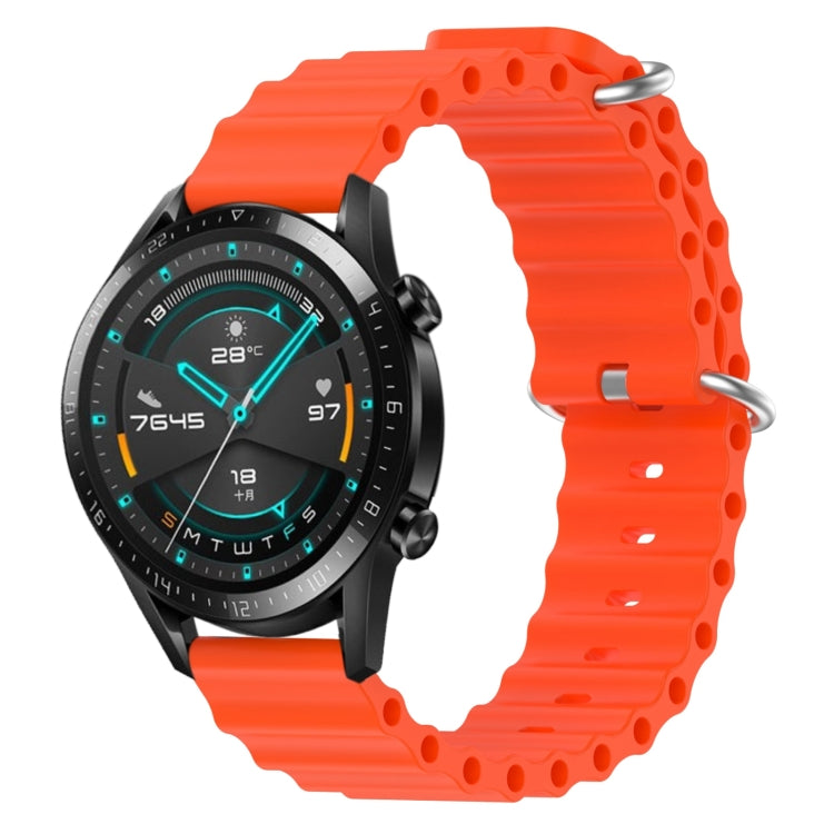 22mm Ocean Style Silicone Solid Color Watch Band, For Huawei Watch GT 2E, For Huawei GT2 46mm