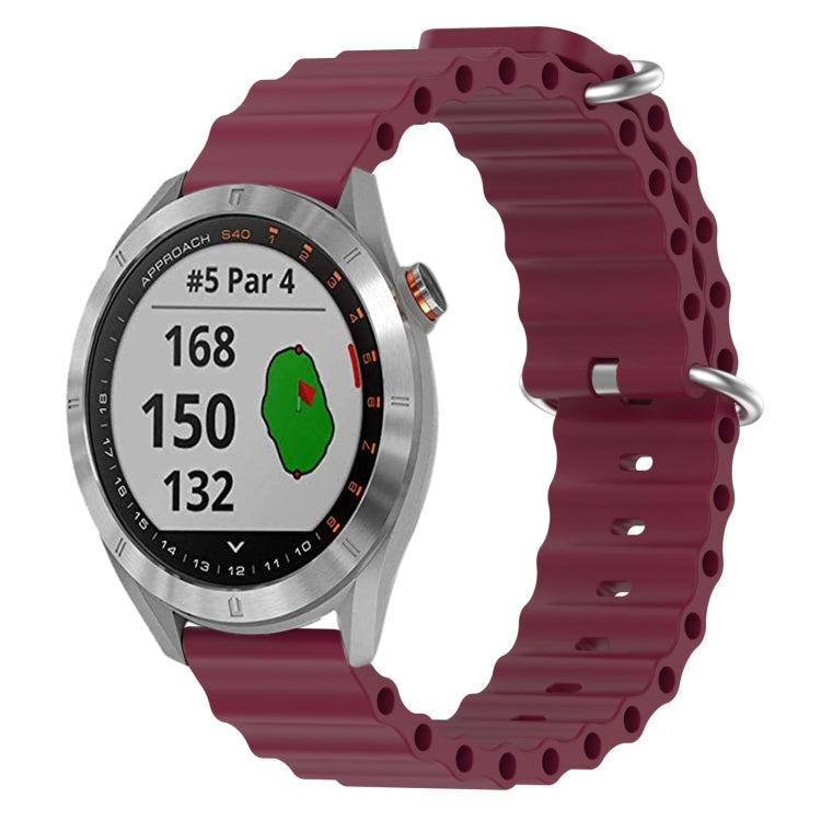 20mm Ocean Style Silicone Solid Color Watch Band, For Garmin Approach S40, For Garmin Forerunner 158