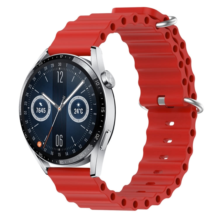 20mm Ocean Style Silicone Solid Color Watch Band, For Huawei Watch GT3 Pro 43mm, For Huawei Watch GT3 42mm