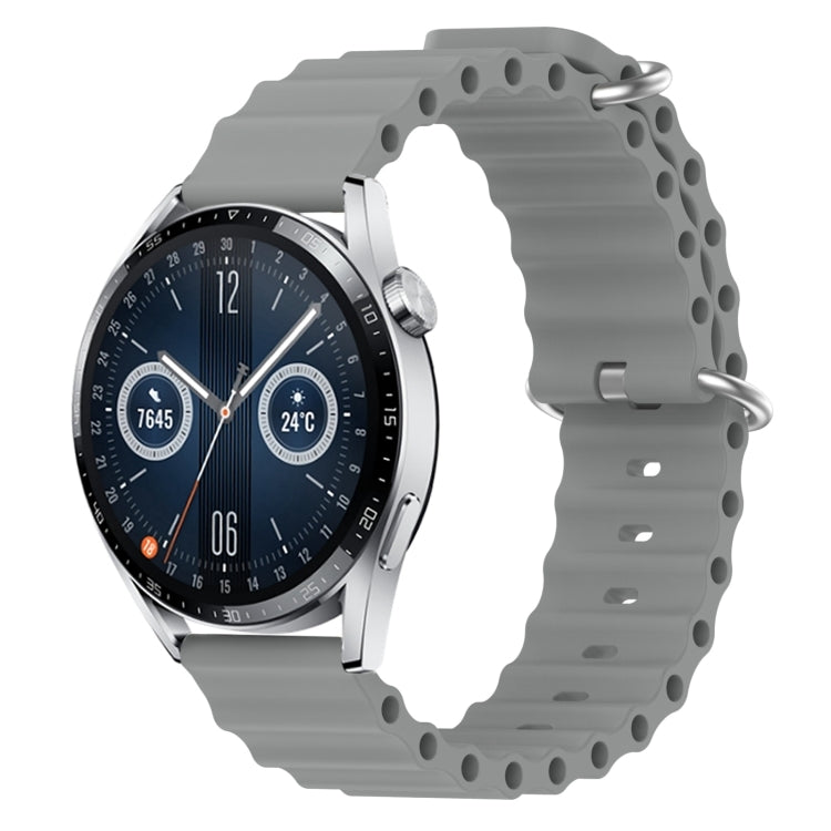 20mm Ocean Style Silicone Solid Color Watch Band, For Huawei Watch GT3 Pro 43mm, For Huawei Watch GT3 42mm