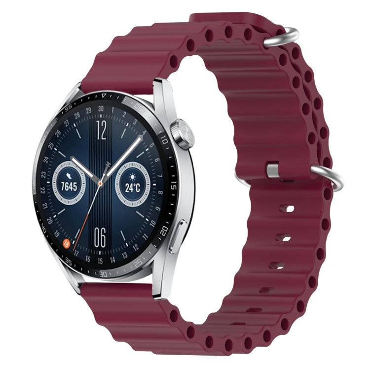 20mm Ocean Style Silicone Solid Color Watch Band, For Huawei Watch GT3 Pro 43mm, For Huawei Watch GT3 42mm