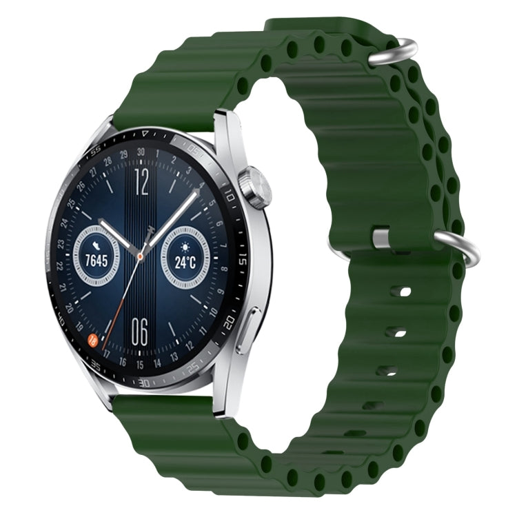 20mm Ocean Style Silicone Solid Color Watch Band, For Huawei Watch GT3 Pro 43mm, For Huawei Watch GT3 42mm