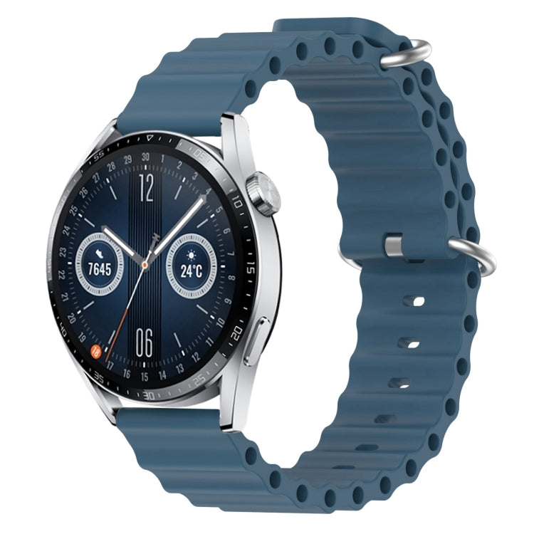 20mm Ocean Style Silicone Solid Color Watch Band, For Huawei Watch GT3 Pro 43mm, For Huawei Watch GT3 42mm