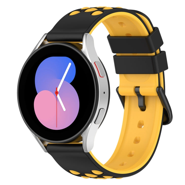 20mm Two-Color Porous Silicone Watch Band, For Samsung Galaxy Watch5 44mm, For Samsung Galaxy Watch5 40mm