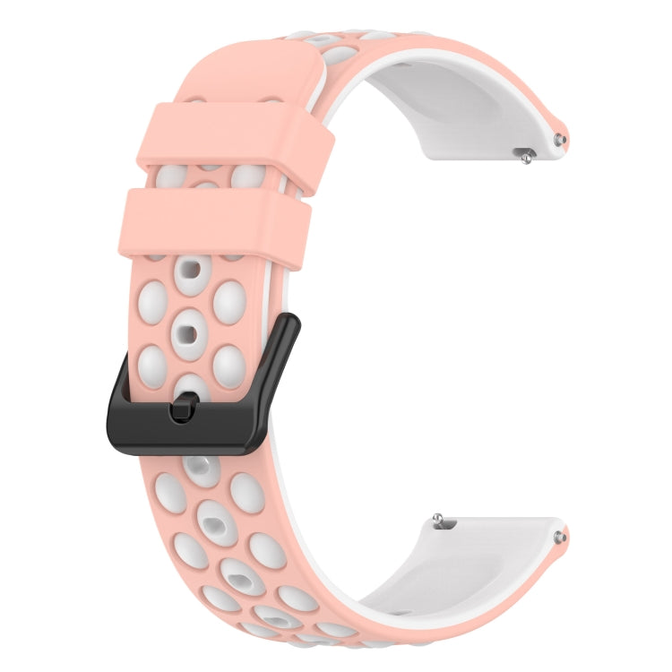 20mm Two-Color Porous Silicone Watch Band, For Samsung Galaxy Watch5 Pro 45mm, For Samsung Galaxy Watch4 44mm