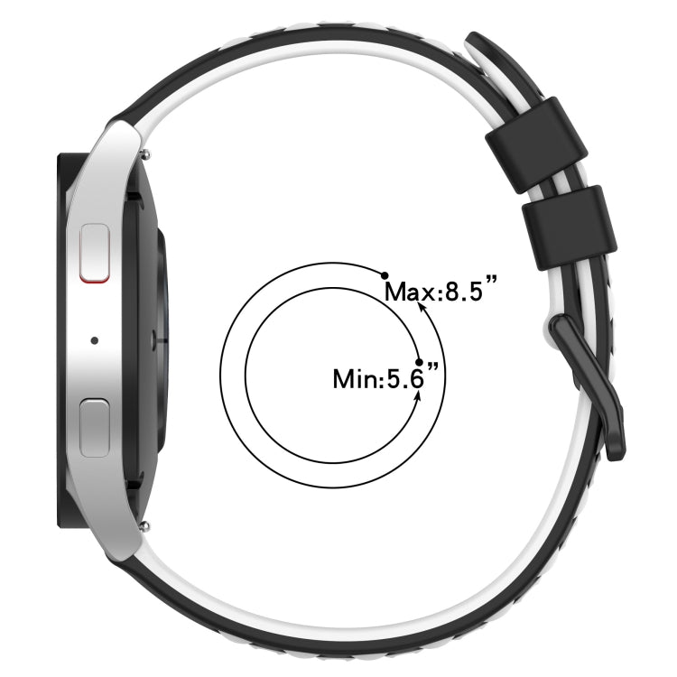 20mm Two-Color Porous Silicone Watch Band, For Samsung Galaxy Watch5 Pro 45mm, For Samsung Galaxy Watch4 44mm