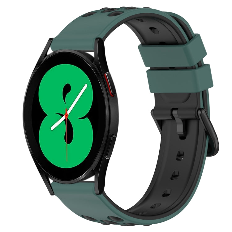 20mm Two-Color Porous Silicone Watch Band, For Samsung Galaxy Watch5 Pro 45mm, For Samsung Galaxy Watch4 44mm