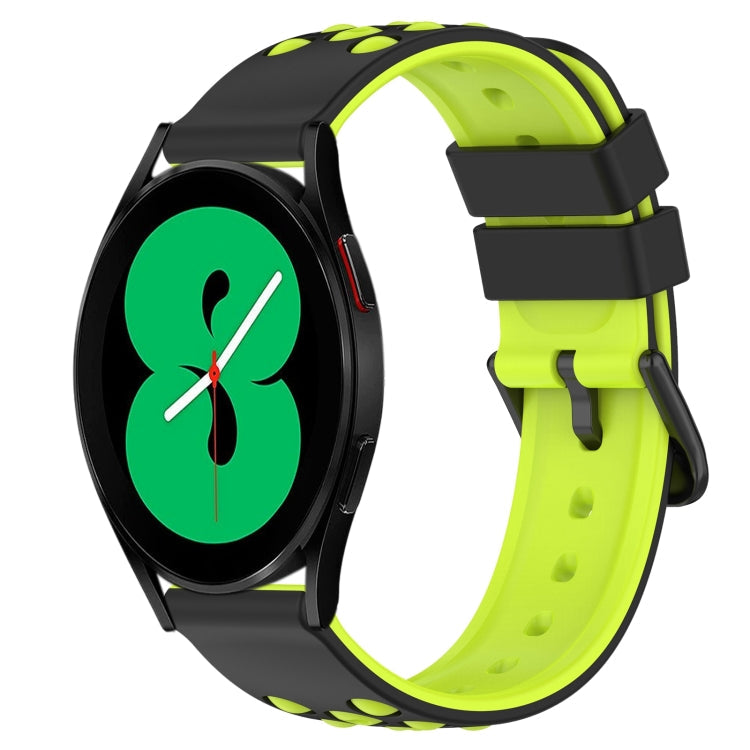 20mm Two-Color Porous Silicone Watch Band, For Samsung Galaxy Watch5 Pro 45mm, For Samsung Galaxy Watch4 44mm