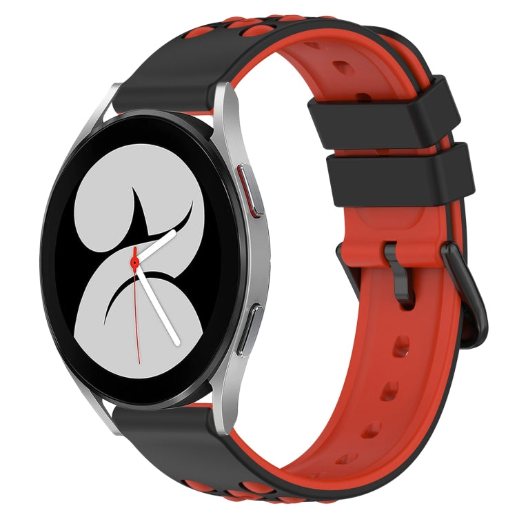 20mm Two-Color Porous Silicone Watch Band, For Samsung Galaxy Watch4 40mm, For Samsung  Galaxy Watch4 Classic 42mm