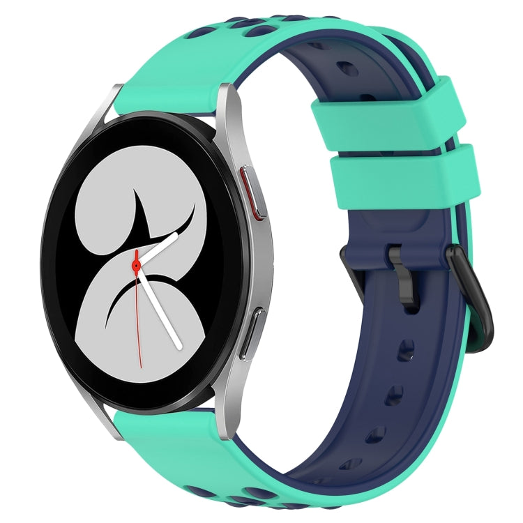 20mm Two-Color Porous Silicone Watch Band, For Samsung Galaxy Watch4 40mm, For Samsung  Galaxy Watch4 Classic 42mm