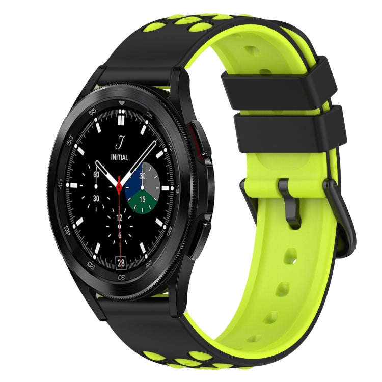 22mm Two-Color Silicone Watch Band, For Samsung  Galaxy Watch4 Classic 46mm, For Samsung Galaxy Watch Active2 40mm