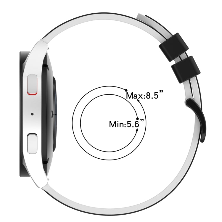 22mm Two-Color Silicone Watch Band, For Samsung  Galaxy Watch4 Classic 46mm, For Samsung Galaxy Watch Active2 40mm