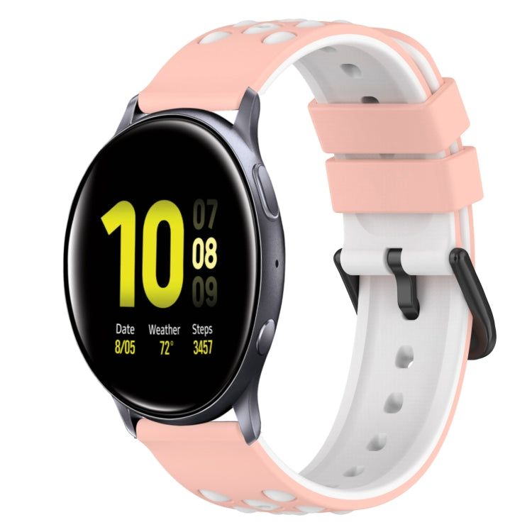 22mm Two-Color Silicone Watch Band, For Samsung  Galaxy Watch4 Classic 46mm, For Samsung Galaxy Watch Active2 40mm